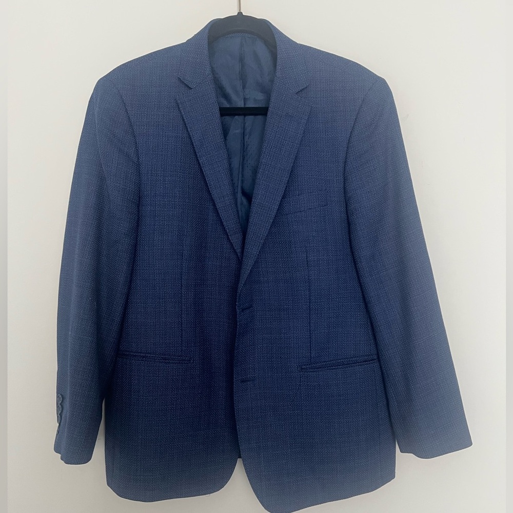 Mantoni Blazer Men Size 40 S Blue 100% Virgin Wool Double Vent Sport Coat Jacket